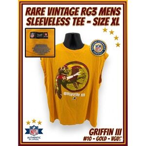 Vintage RG3 Robert Griffin III Washington Redskins Sleeveless Shirt Mens XL Gold